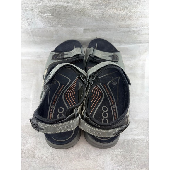 ECCO Yucatan Men Grey Black Leather Sport Hiking Sandals Sz EU48 US 14 Receptor main image 9